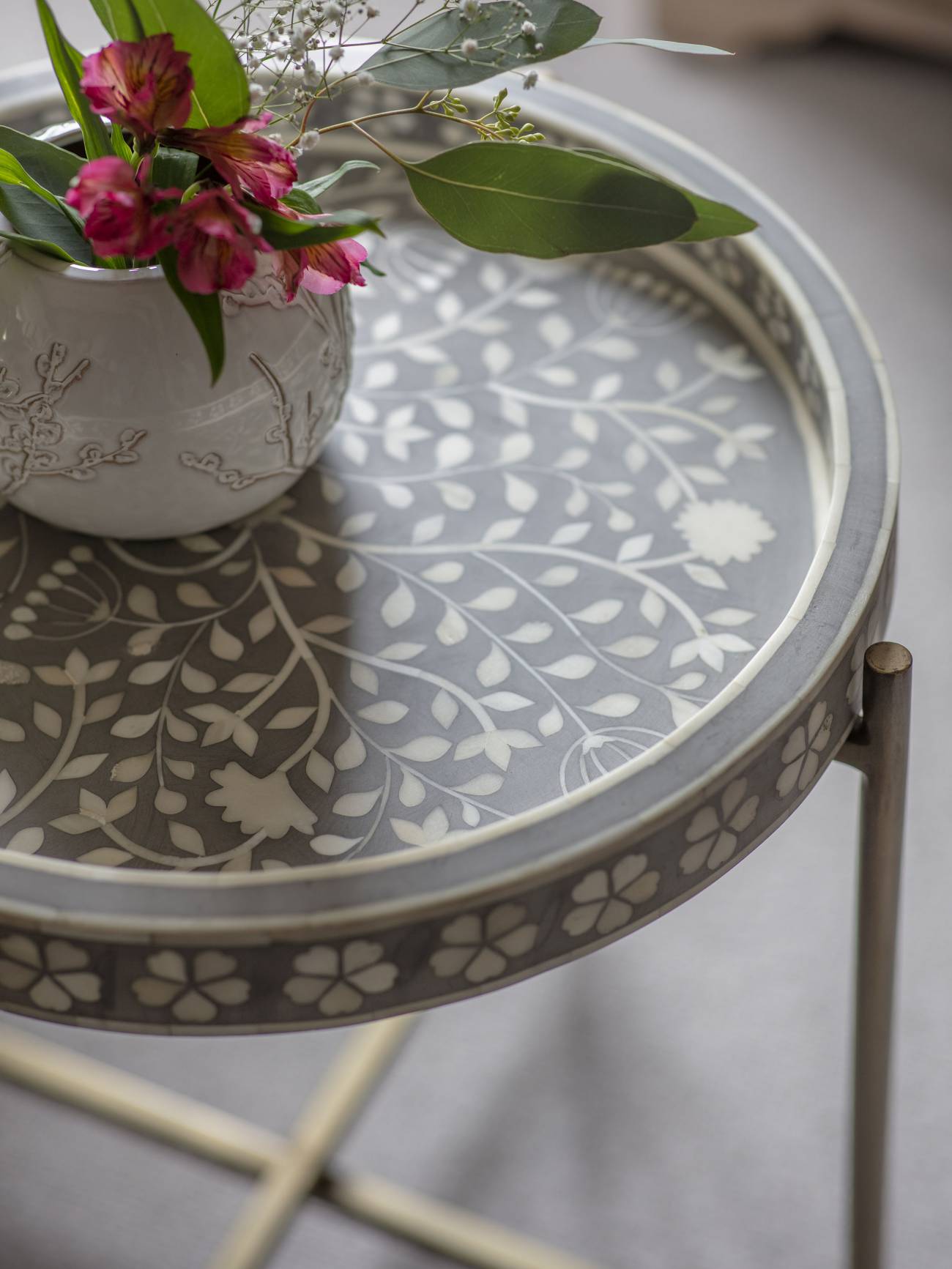 Laura Ashley Gold & Grey Epsley Side Table